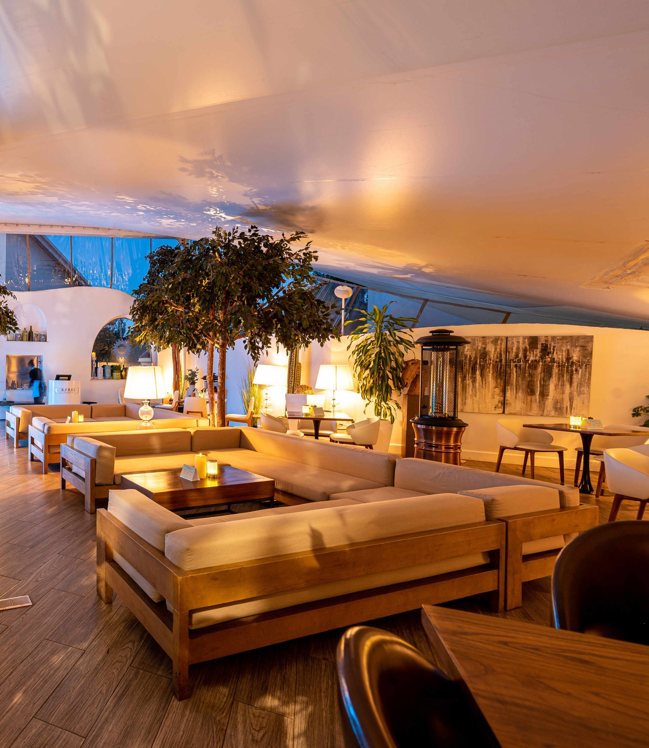 Cozy Restaurant Ambience at Karel T-Lounge with Elegant Decor and Warm Lighting